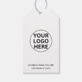カスタムビジネスのロゴと文字のプロモーションホワイト ギフトタグ (正面)