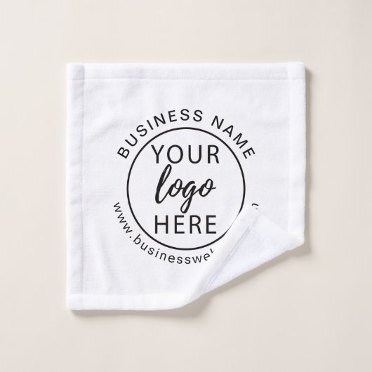カスタムビジネスのロゴとWebサイトのミニマリスト ウォッシュタオル (ウォッシュタオル)