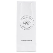 カスタムビジネスのロゴとWebサイトホワイト ワインギフトバッグ (裏面)