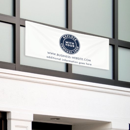 カスタムビジネスのロゴとWebサ企業のイト 横断幕 (ビルの外側)