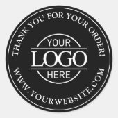 カスタムビジネスのロゴのプロモーション白黒 ラウンドシール (正面)