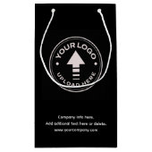 カスタムビジネスのロゴのミニマリストブラック スモールペーパーバッグ (裏面)