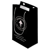 カスタムビジネスのロゴのミニマリストブラック スモールペーパーバッグ (正面アングル)