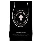 カスタムビジネスのロゴのミニマリストブラック スモールペーパーバッグ (正面)