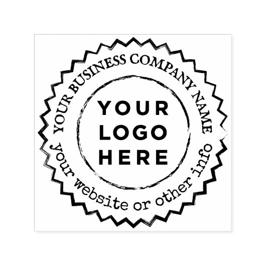 カスタムビジネスのロゴの目印ラウンド縁ど セルフインキングスタンプ (デザイン)