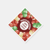 カスタムビジネスのロゴクリスマスバルーン赤 スタンダードカクテルナプキン (角)