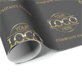 カスタムビジネスのロゴグレーと金ゴールドのプロモーション ラッピングペーパー (ロールコーナー)