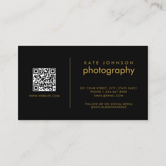 カスタムビジネスのロゴサークル黒金ゴールドモダン 名刺 (裏面)