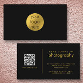 カスタムビジネスのロゴサークル黒金ゴールドモダン 名刺