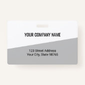カスタムビジネスのロゴバーコードフォト従業員グレー バッジ (裏面)