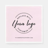 カスタムビジネスのロゴピンクのディナー スタンダードランチョンナプキン (正面)