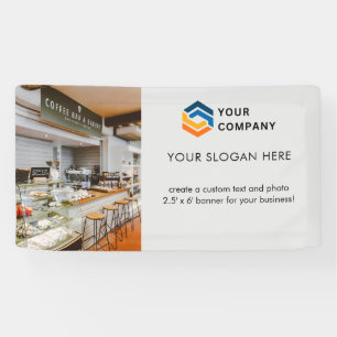 カスタムビジネスのロゴフォトグレー 横断幕