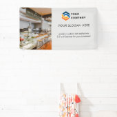 カスタムビジネスのロゴフォトグレー 横断幕 (インサイチュ)