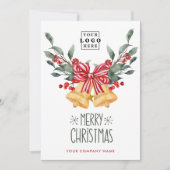 カスタムビジネスのロゴフォトレトロメリークリスマス シーズンカード (正面)