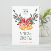 カスタムビジネスのロゴフォトレトロメリークリスマス シーズンカード (スタンド正面)