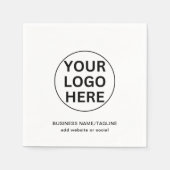 カスタムビジネスのロゴプロモーションブラック&ホワイト スタンダードカクテルナプキン (正面)