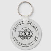 カスタムビジネスのロゴプロモーションライトグレー キーホルダー (正面)