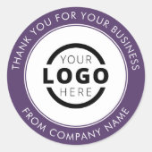 カスタムビジネスのロゴプロモーションThank You Purple ラウンドシール (正面)