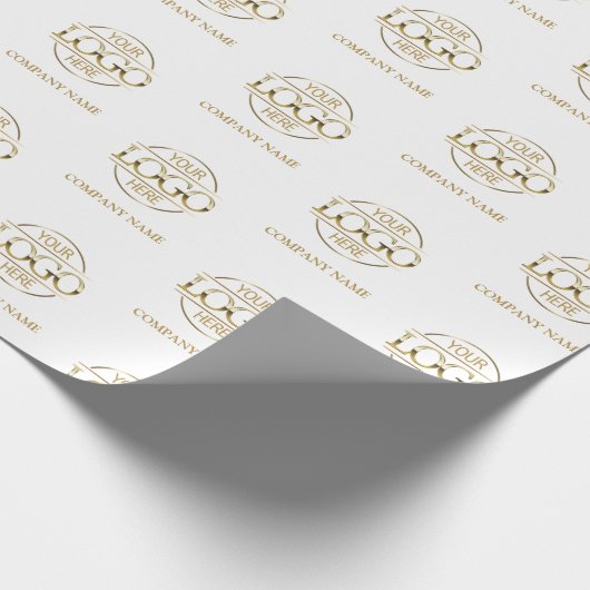 カスタムビジネスのロゴホワイト金ゴールドプロモーション ラッピングペーパー (角)