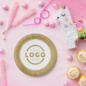 カスタムビジネスのロゴ企業のパーティー金ゴールド ペーパープレート (パーティー)