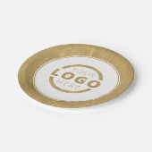 カスタムビジネスのロゴ企業のパーティー金ゴールド ペーパープレート (アングル)