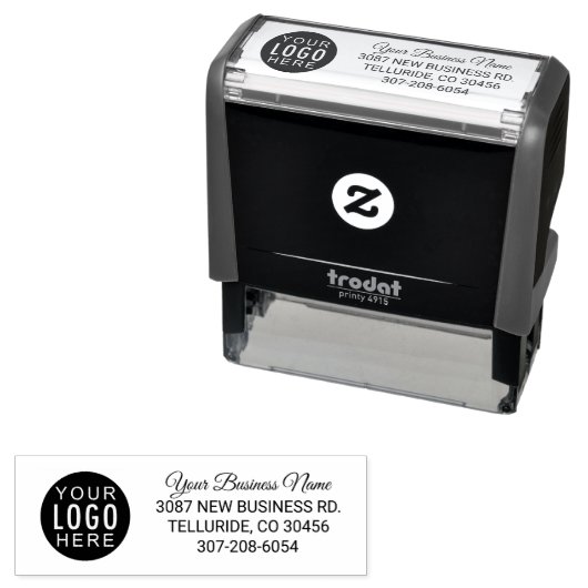 カスタムビジネスのロゴ企業の差出人住所 セルフインキングスタンプ