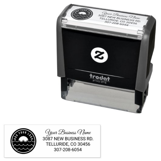 カスタムビジネスのロゴ企業の差出人住所 セルフインキングスタンプ (インサイチュ)