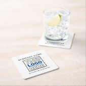 カスタムビジネスのロゴ白黒ブランド スクエアペーパーコースター (インサイチュ)