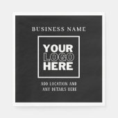 カスタムビジネスのロゴ白黒ブランド スタンダードランチョンナプキン (正面)