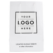 カスタムビジネスのロゴ白黒ブランド ミディアムペーパーバッグ (裏面)