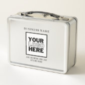 カスタムビジネスのロゴ白黒ブランド メタルランチボックス (裏面)