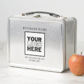 カスタムビジネスのロゴ白黒ブランド メタルランチボックス (インサイチュ)