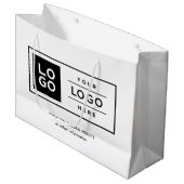 カスタムビジネスのロゴ白黒ブランド ラージペーパーバッグ (正面アングル)