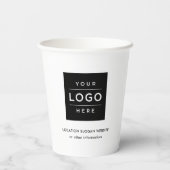 カスタムビジネスのロゴ白黒ブランド 紙コップ (裏面)