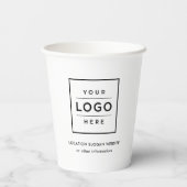 カスタムビジネスのロゴ白黒ブランド 紙コップ (裏面)