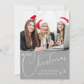 カスタムビジネスのロゴ、チームフォト&グリーティンググレー シーズンカード (正面)