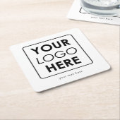 カスタムビジネスのロゴ/文字プロフェッショナル スクエアペーパーコースター (アングル)