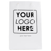 カスタムビジネスのロゴ/文字プロフェッショナル ミディアムペーパーバッグ (正面)