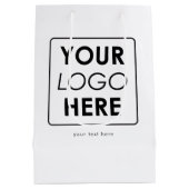 カスタムビジネスのロゴ/文字プロフェッショナル ミディアムペーパーバッグ (裏面)