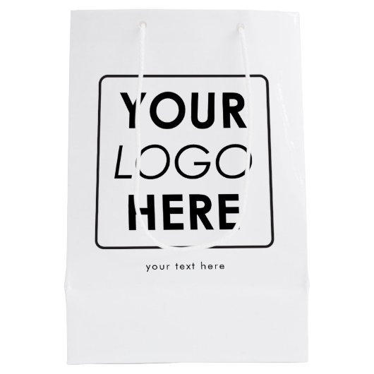 カスタムビジネスのロゴ/文字プロフェッショナル ミディアムペーパーバッグ (裏面)
