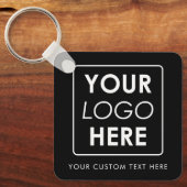 カスタムビジネスのロゴ/文字白黒 キーホルダー (正面)