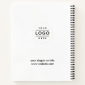 カスタムビジネスのロゴ（白） ノートブック (裏面)