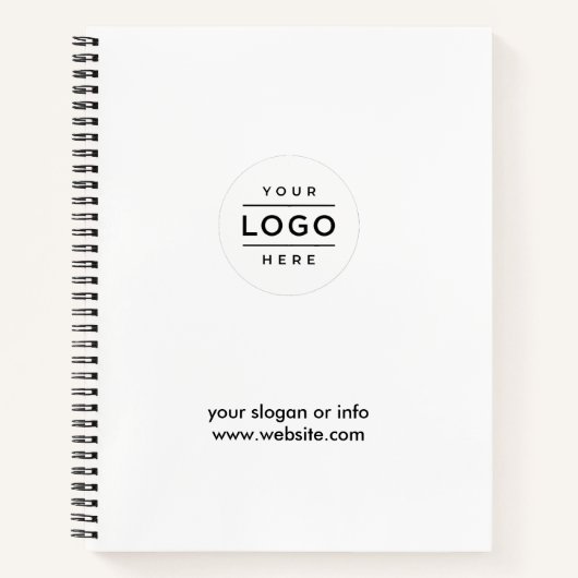 カスタムビジネスのロゴ（白） ノートブック (正面)