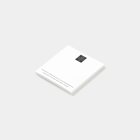 カスタムビジネスの基本ロゴと連絡詳細 ポストイット (アングル)