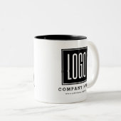 カスタムビジネスの宣伝用ロゴ ツートーンマグカップ (正面右)