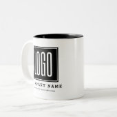 カスタムビジネスの宣伝用ロゴ ツートーンマグカップ (正面左)