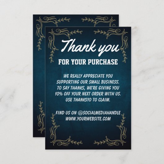 カスタムビジネスサンキューフラットサンキューカード サンキューカード (正面/裏面)