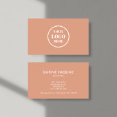 カスタムビジネスサークルロゴ赤面ピンクフェミニン 名刺