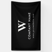 カスタムビジネステーつるブルのバモダンナーブラック 横断幕 (縦)