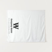 カスタムビジネステーブルランナーバナーホワイトレトロ タペストリー (正面(横))